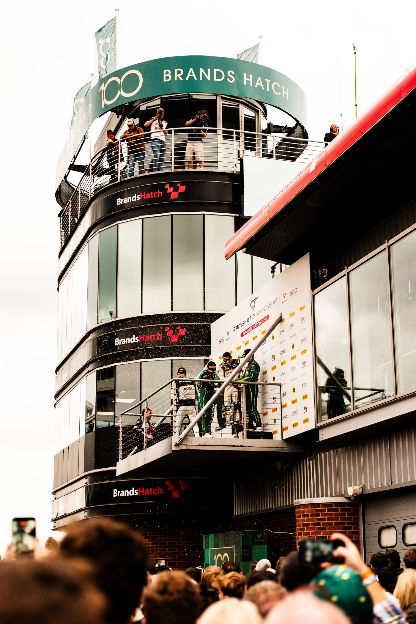 British GT podium celebration at Brands Hatch
